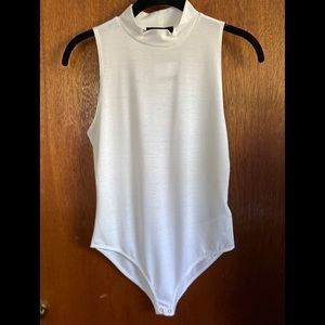 Forever 21 White Mock Neck Bodysuit M